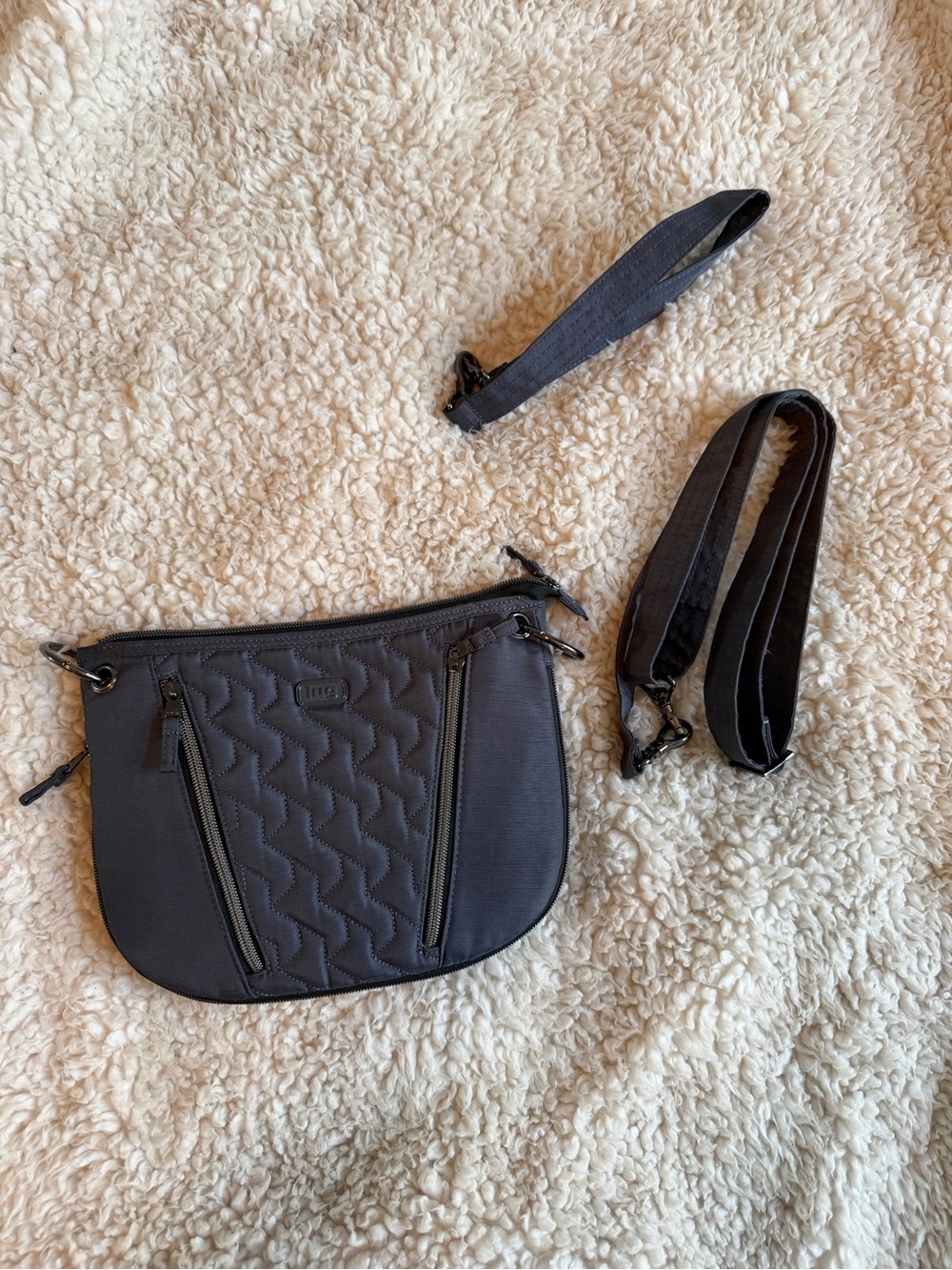 Lug Swivel Convertible Crossbody Bag in Charcoal Gray
